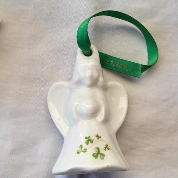 Royal Tara Ireland Porcelain Shamrock Angel and Teddy Bear Ornaments - Picture 6 of 9